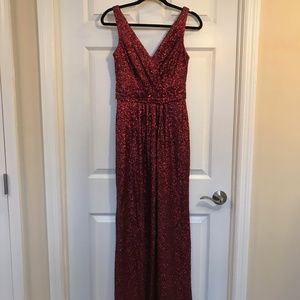 SORELLA VITA Sequin Gown in Crimson